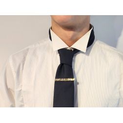 Squared two-tone tie clip