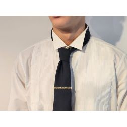 Squared two-tone tie clip