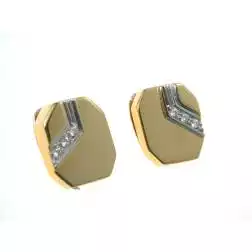 Copribottoni Ottagonali con Diamanti Oro Giallo e Bianco
