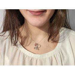 Photo of worn Butterfly Necklace 3 Rubies