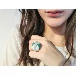 Anello Cupola Smeraldi Foto Indossata