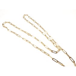 Rolo Squared Oval Necklace - Lace 89cm Yellow Gold