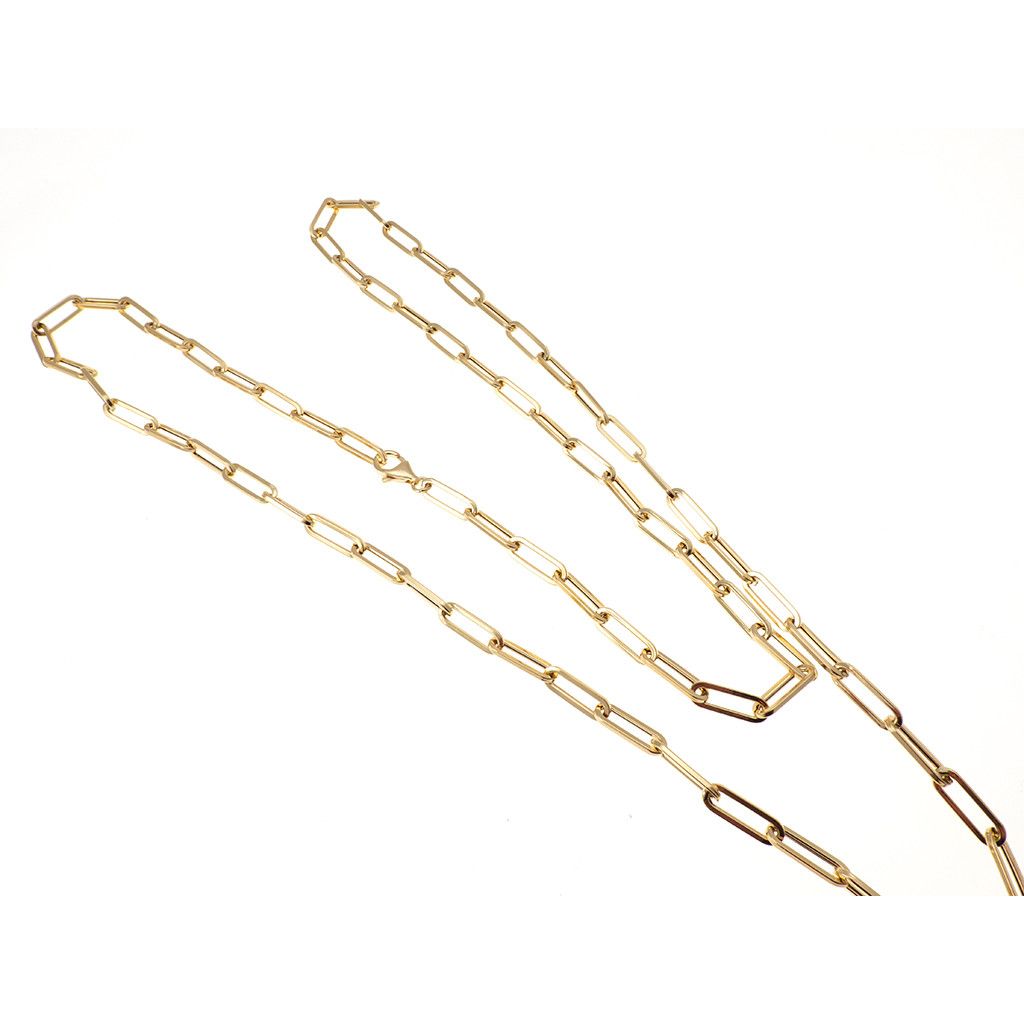 Collana - Laccio Catena Rolò Squadrata Ovale 89cm Oro Giallo