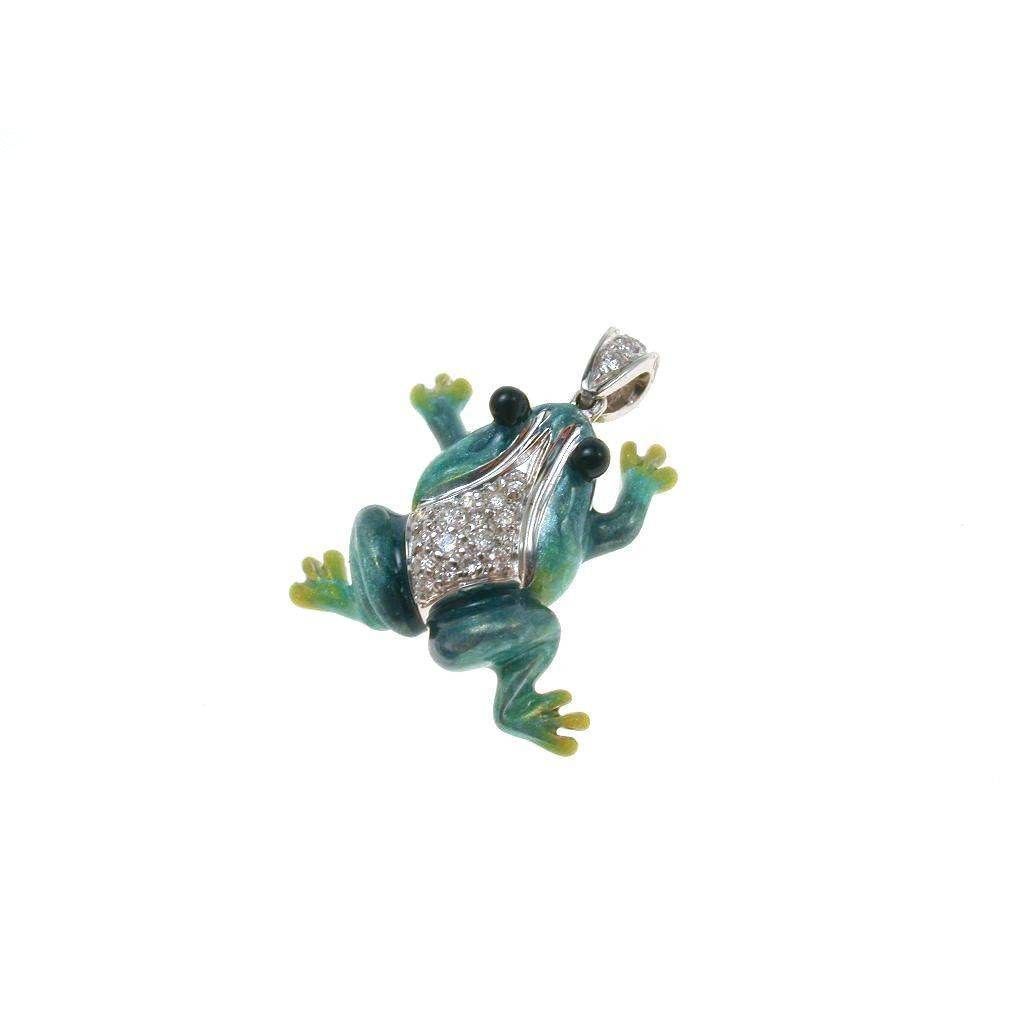 Frog Pendant with Diamonds