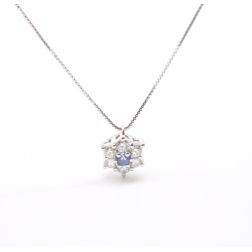 Blue sapphire flower necklace
