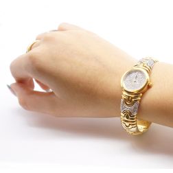 Photo of worn Tabacco Luxury Pavé Watch