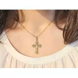 Ciondolo Croce lastra con cristo foto indossata