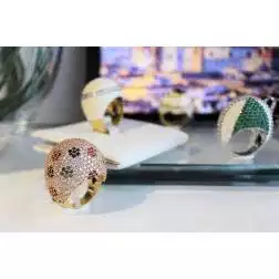 White Dome Ring in Yellow and White Gold and Diamonds