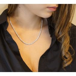 Collana tennis diamanti foto indossata