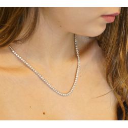 Collana tennis diamanti foto indossata