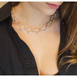 Collana multi-flower diamanti foto indossata