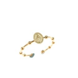 Yellow Gold Holy Mary Rosary Ring
