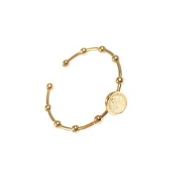 Yellow Gold Holy Mary Rosary Ring