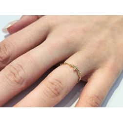 Photo of worn Yellow Gold Cross Rosary Ring
