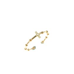 Yellow Gold Cross Rosary Ring