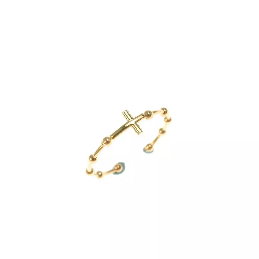 Anello Rosario Croce Oro Giallo