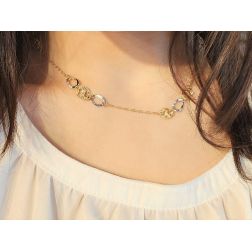 Chain Necklace with two-tone alternating ovals