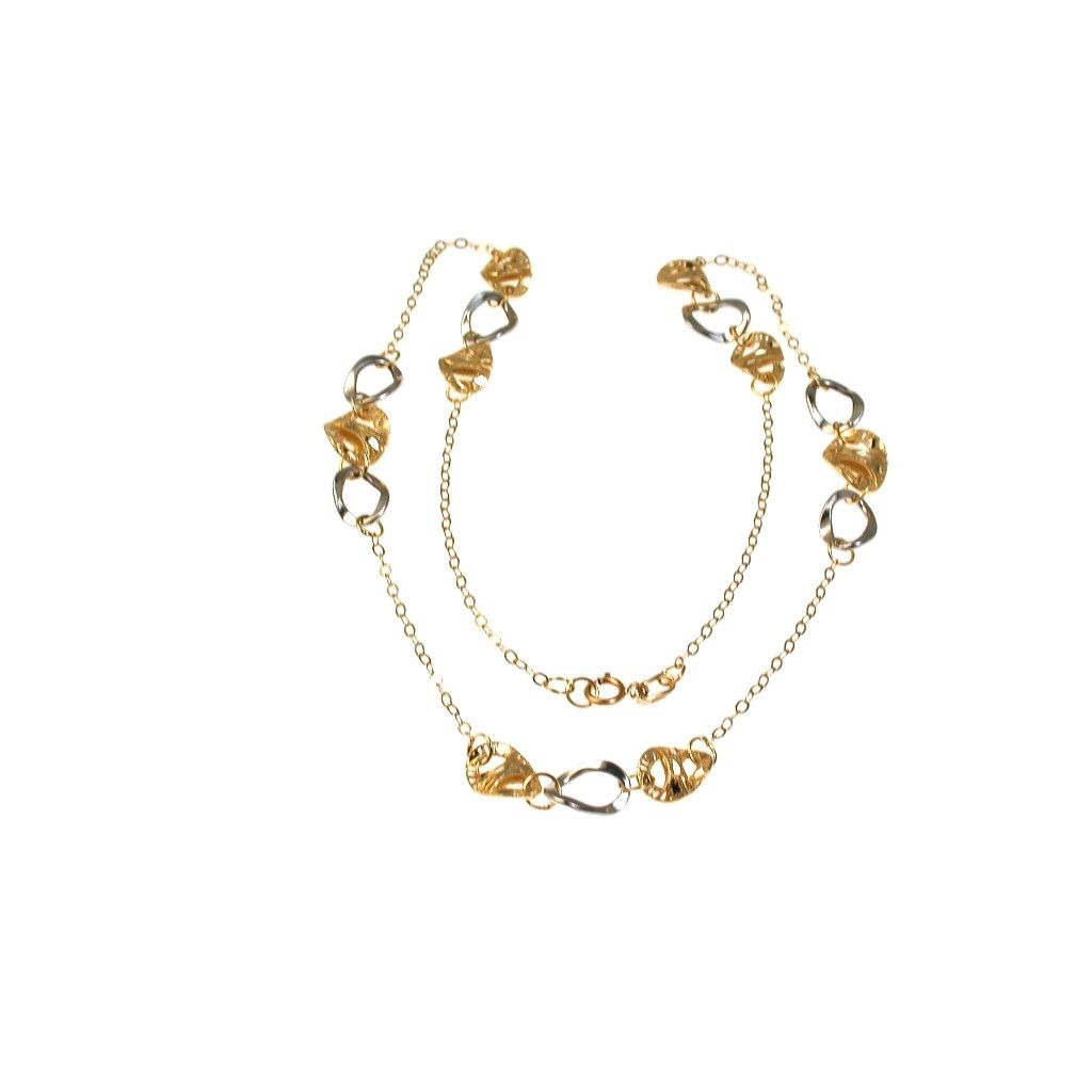 Chain Necklace with two-tone alternating ovals