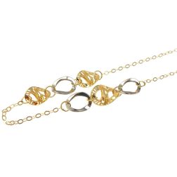 Chain Necklace with two-tone alternating ovals