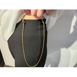 Catena Orologio e Girocollo 45cm in Oro Giallo foto indossata