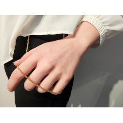 Catena Orologio e Girocollo 45cm in Oro Giallo foto indossata