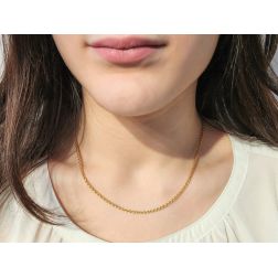 Photo of worn Yellow Gold Watch chain and necklace 45cm