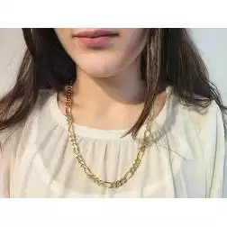 Collana 3+1 massiccia 60 cm foto indossata donna