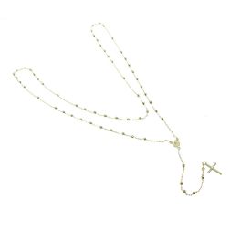 Rosary yellow gold Necklace sphere 3mm
