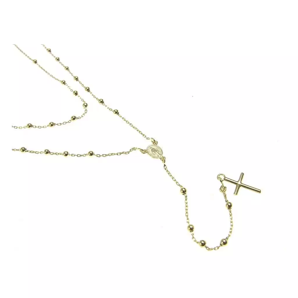 Collana Rosario Oro Giallo sfere 3mm