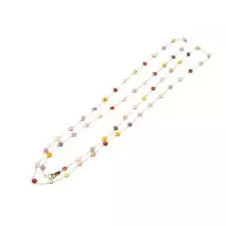 Collana lunga con pietre multicolor oro giallo