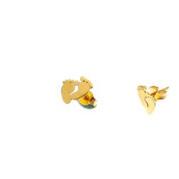 Orecchini piedini in oro giallo