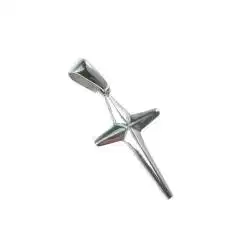 Croce conica lucida oro bianco 18kt