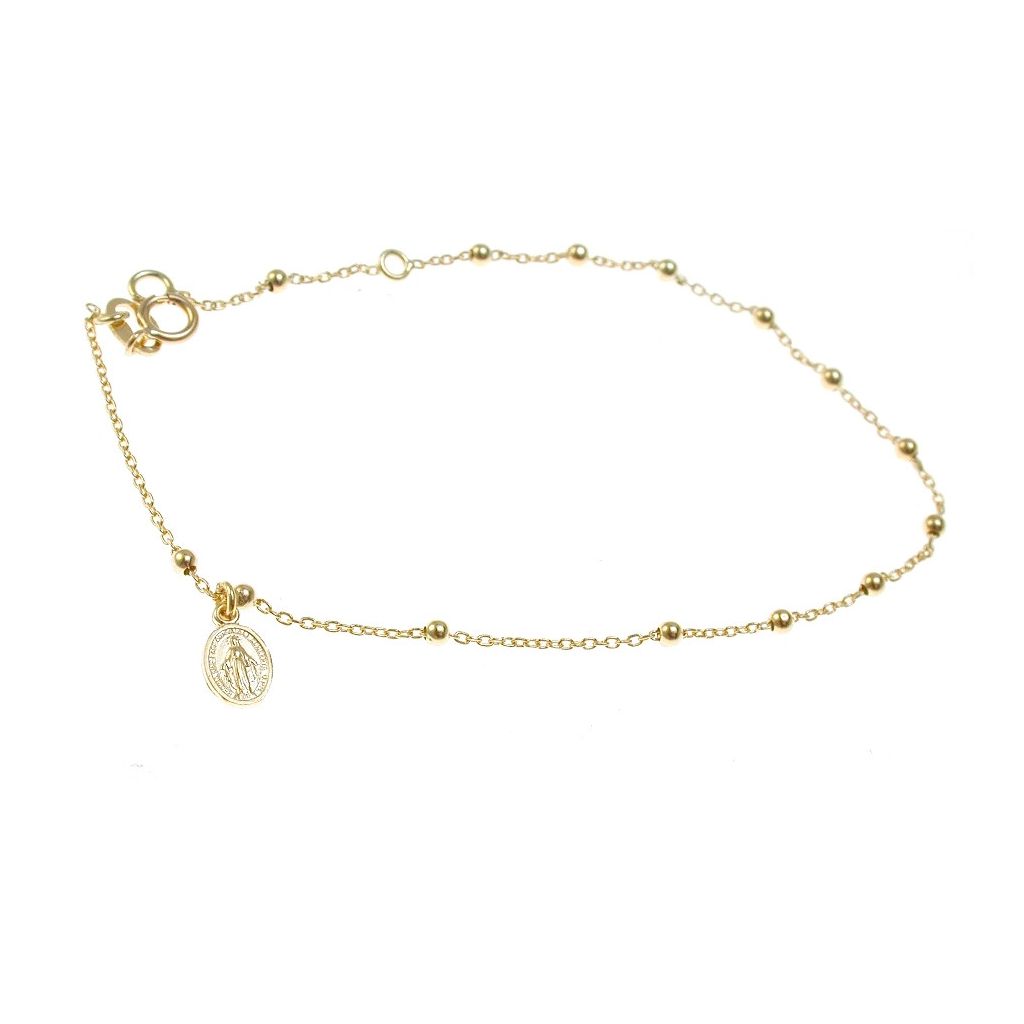 Bracelet with Holy Mary Pendant Yellow Gold