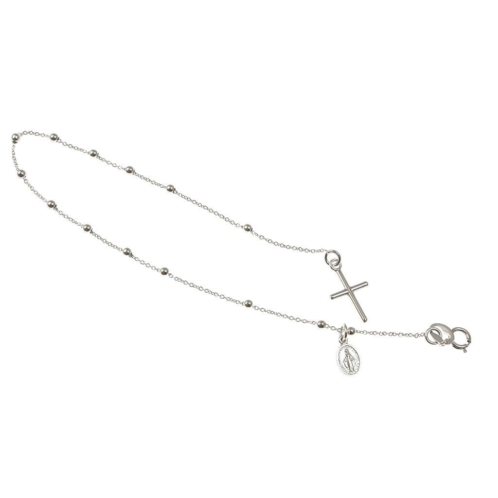 Bracciale con ciondoli Croce e Madonnina