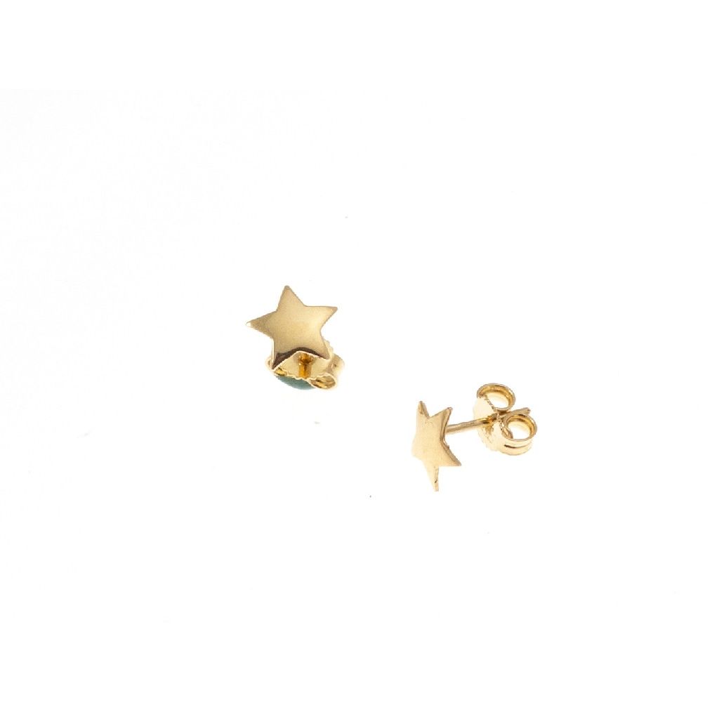 Yellow Gold Star Earrings