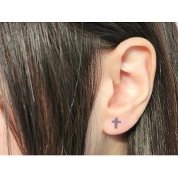 Photo of Worn White Gold Cross Earrings