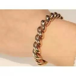 Bracciale Maglia San Marco Spirale Oro Rosa foto indossata