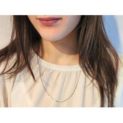 Collana 60cm coda di topo quadrata foto indossata donna