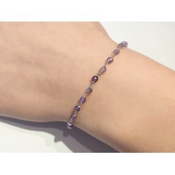 Bracciale Tondo Ametista Oro Bianco foto indossata