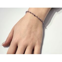 Bracciale Tondo Ametista Oro Bianco foto indossata