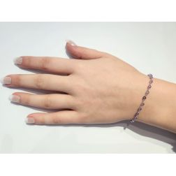 Bracciale Tondo Ametista Oro Bianco foto indossata