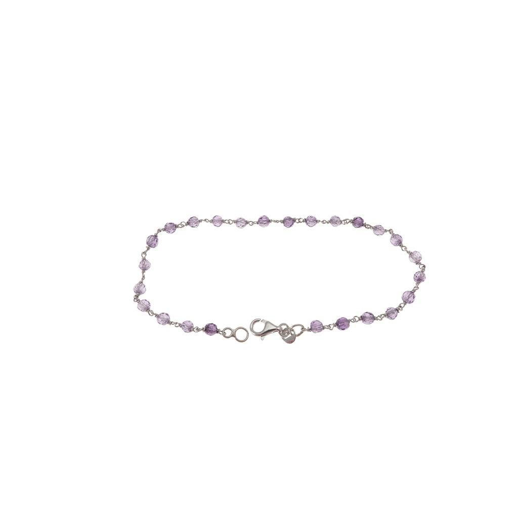 Bracciale Tondo Ametista Oro Bianco