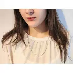 Collana 60cm coda di topo quadrata foto indossata donna