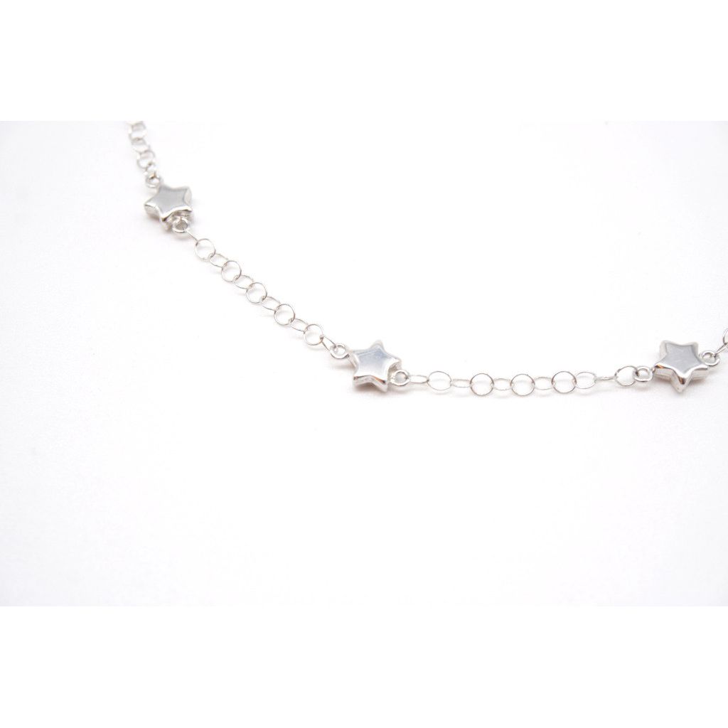 Baby bracelet with 3 stars in white gold