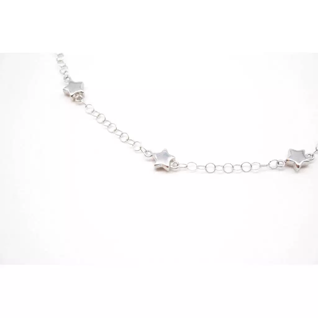Bracciale Baby con 3 stelle in oro bianco