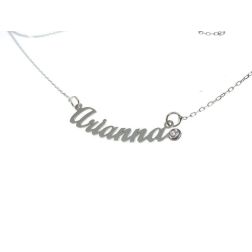 Name Necklace White Gold