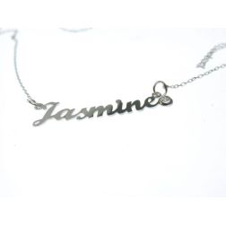 Name Necklace White Gold