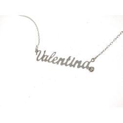 Name Necklace White Gold