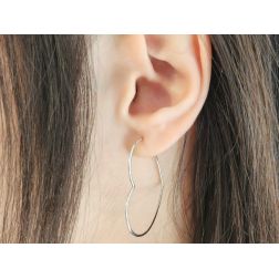 Rose Gold Heart Hoops Earrings