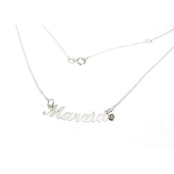 Name Necklace White Gold